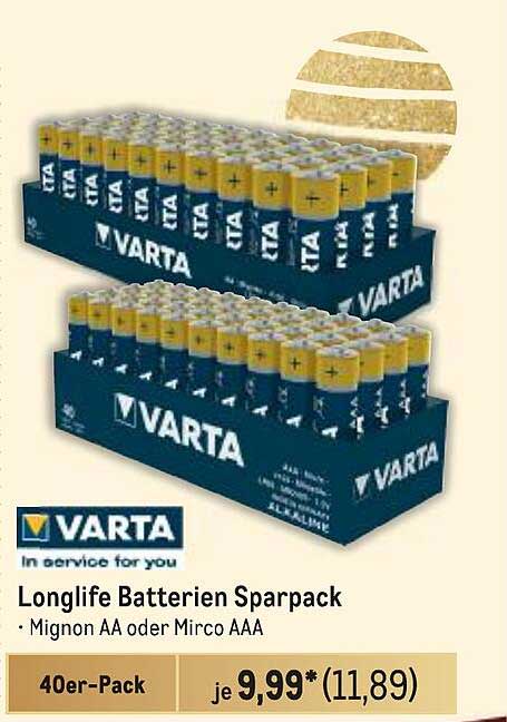 Longlife Batterien Sparpack