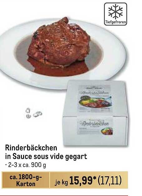 Rinderbäckchen in Sauce sous vide gegart