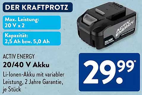 ACTIV ENERGY 20/40 V Akku