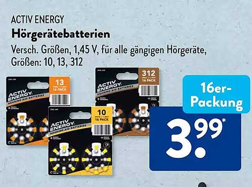 ACTIV ENERGY Hörgerätebatterien