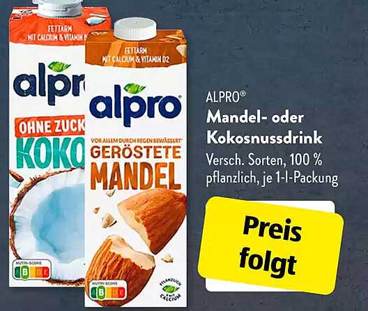 ALPRO® Mandel- oder Kokosnussdrink