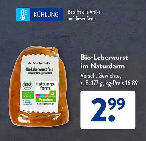 Bio-Leberwurst im Naturdarm