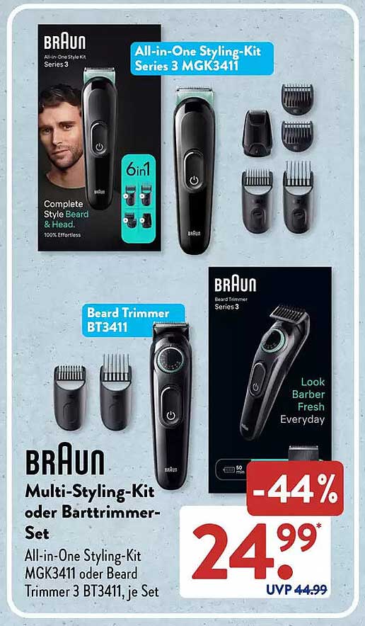 Braun Multi-Styling-Kit oder Barttrimmer-Set