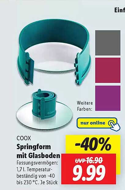 COOX Springform mit Glasboden