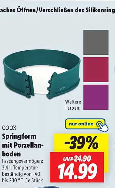 COOX Springform mit Porzellanboden