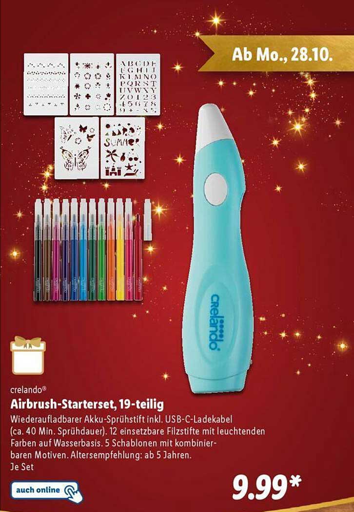 crelando® Airbrush-Starterset, 19-teilig