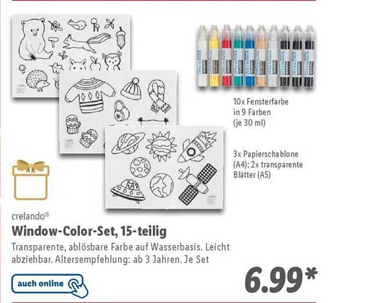 crelando® Window-Color-Set, 15-teilig