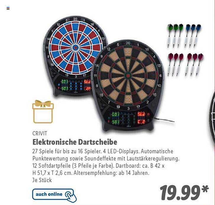 CRIVIT Elektronische Dartscheibe