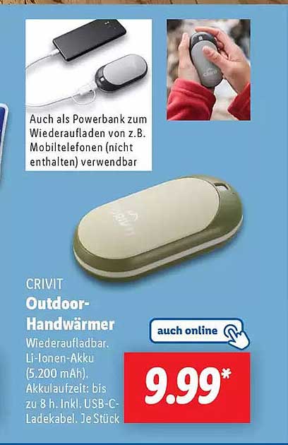 CRIVIT Outdoor-Handwärmer