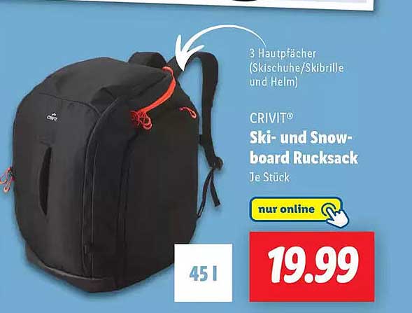 CRIVIT® Ski- und Snowboard Rucksack