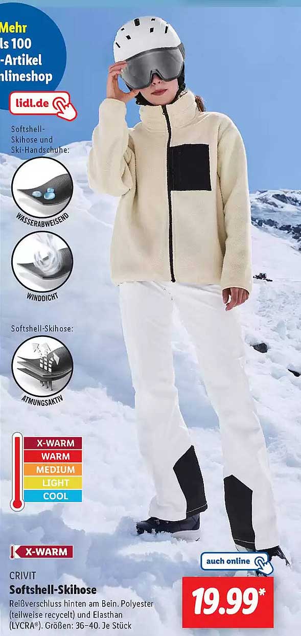 CRIVIT Softshell-Skihose