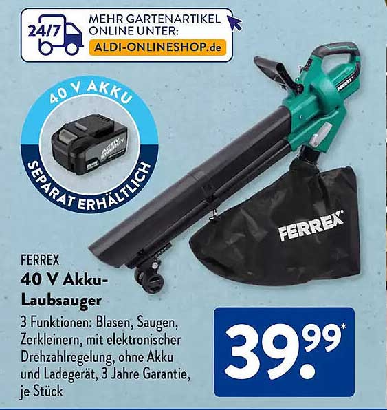 FERREX 40 V Akku-Laubsauger