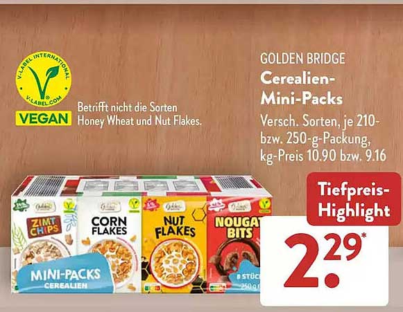 GOLDEN BRIDGE Cerealien-Mini-Packs