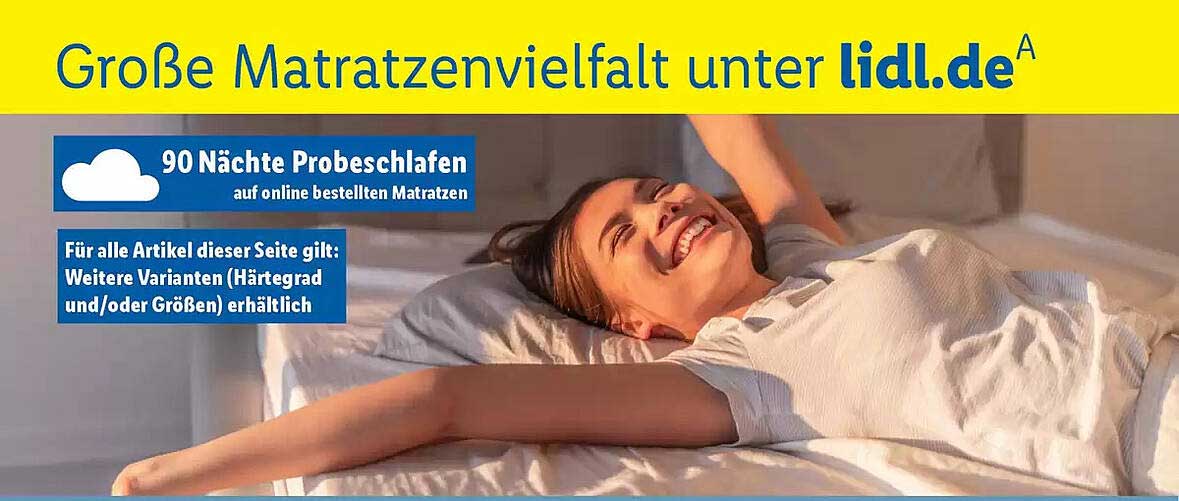 Große Matratzenvielfalt unter lidl.de