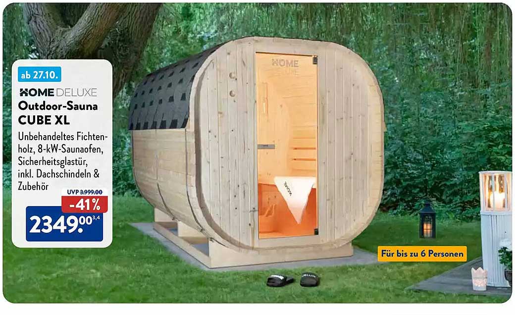 HOMEDELUXE Outdoor-Sauna CUBE XL