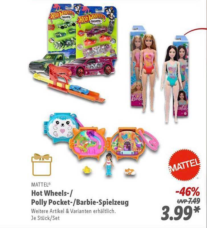 Hot Wheels-/Polly Pocket-/Barbie-Spielzeug