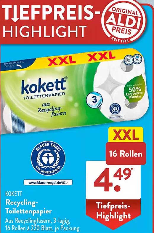 kokett Recycling-Toilettenpapier