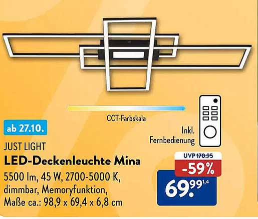 LED-Deckenleuchte Mina