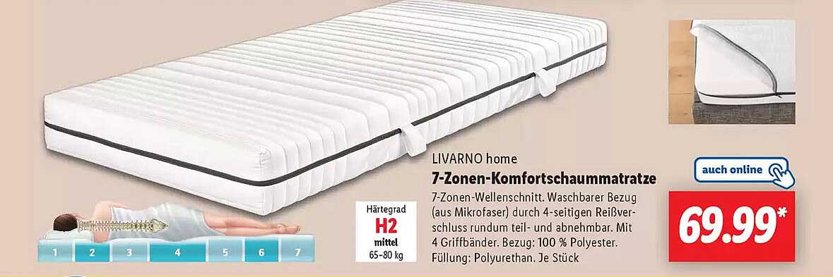 LIVARNO home 7-Zonen-Komfortschaummatratze