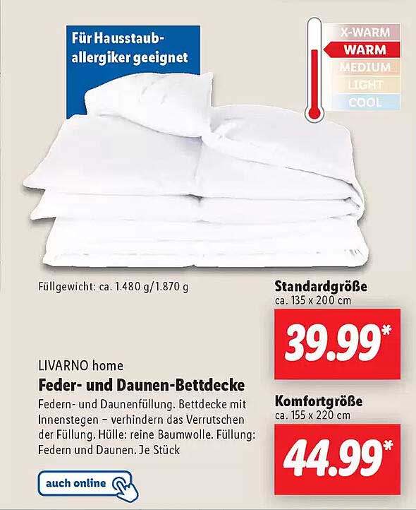 LIVARNO home Feder- und Daunen-Bettdecke