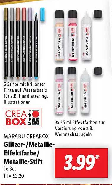 MARABU CREABOX Glitzer-/Metallic-Effektfarbe/Metallic-Stift