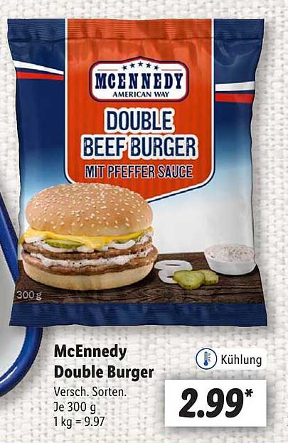 McEnnedy Double Beef Burger mit Pfeffersauce