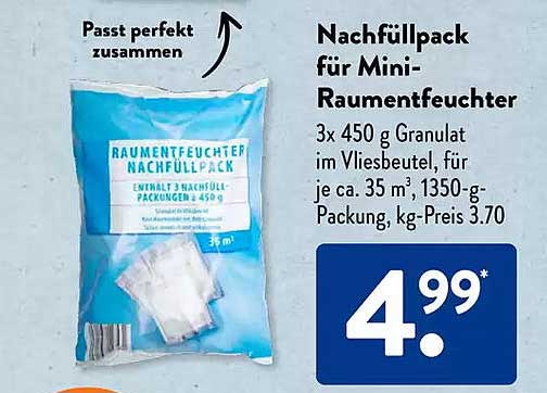 Nachfüllpack für Mini-Raumfeuchter