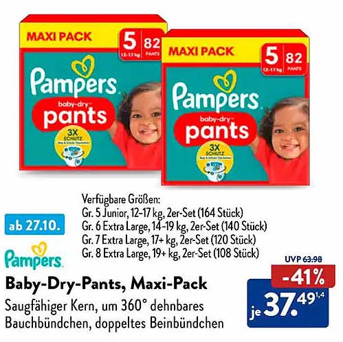 Pampers Baby-Dry-Pants, Maxi-Pack