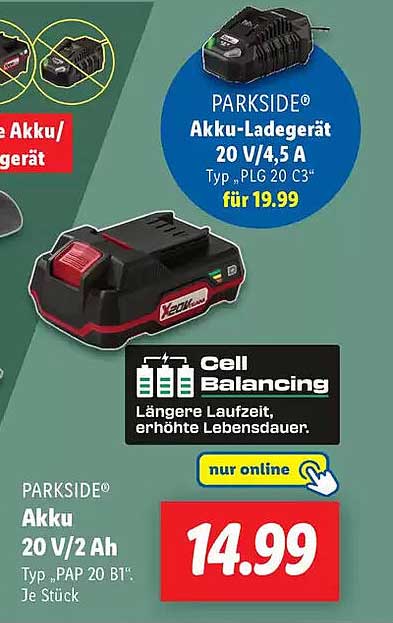 PARKSIDE® Akku-Ladegerät 20 V/4,5 A Typ „PLG 20 C3“