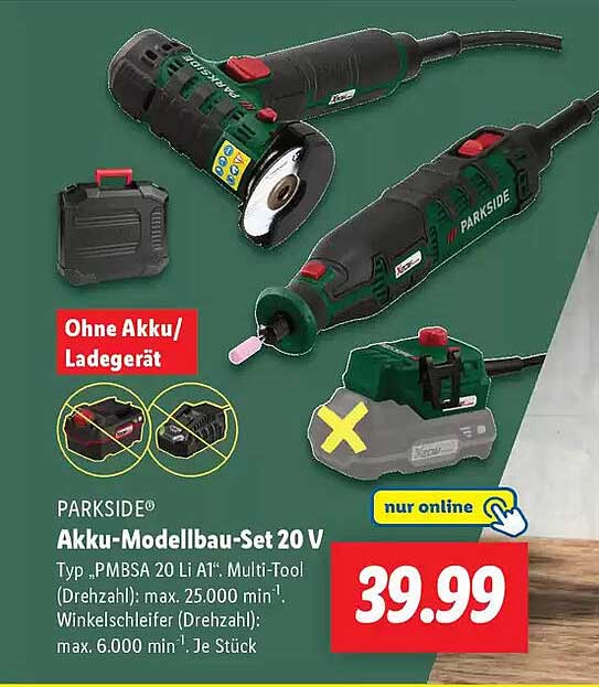 PARKSIDE® Akku-Modellbau-Set 20 V