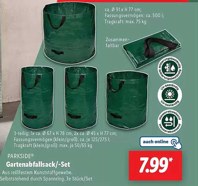 PARKSIDE® Gartenabfallsack/-Set