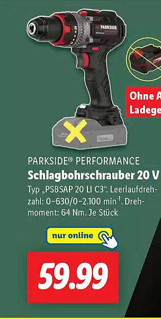 PARKSIDE PERFORMANCE Schlagbohrschrauber 20 V