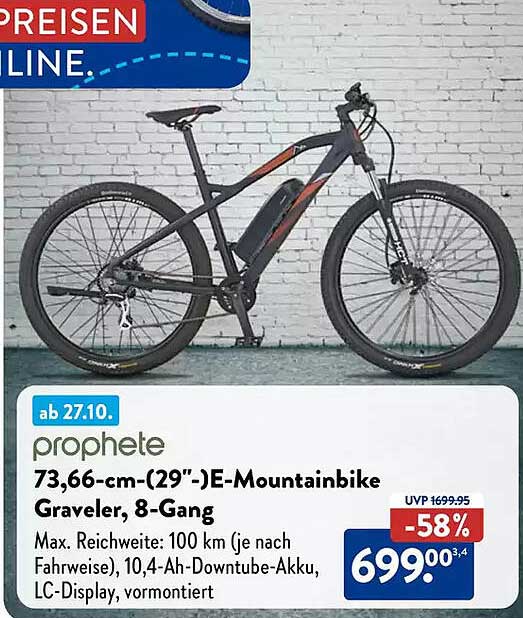 prophete E-Mountainbike Graverel, 8-Gang