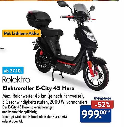 Rolektro Elektroroller E-City 45 Hero