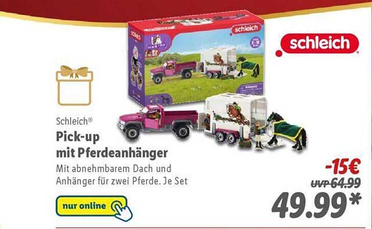 Schleich® Pick-up mit Pferdeanhänger