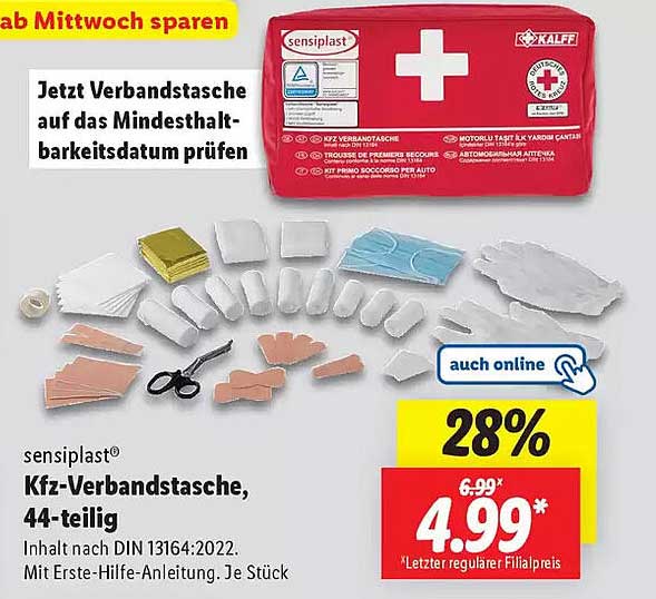 sensiplast® Kfz-Verbandstasche, 44-teilig