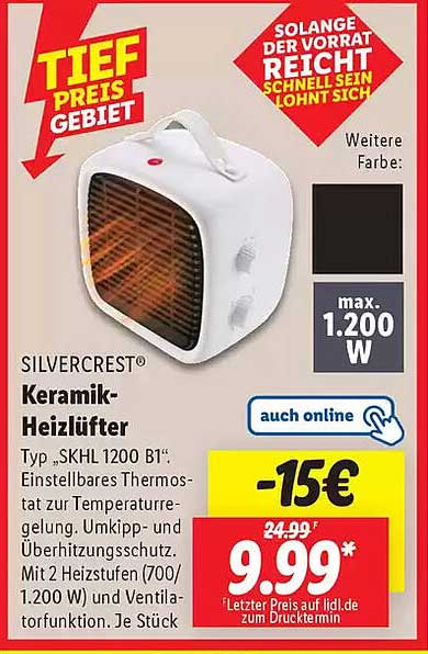 SILVERCREST® Keramik-Heizlüfter