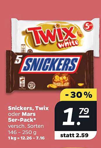 Snickers, Twix oder Mars 5er-Pack