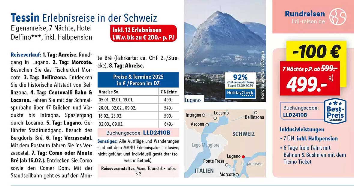 Tessin Erlebnisreise in der Schweiz