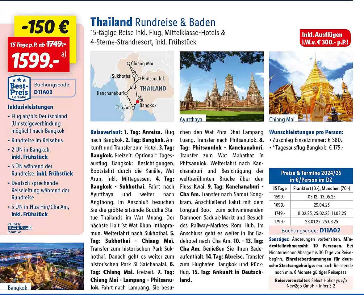 Thailand Rundreise & Baden