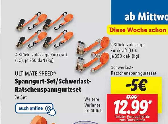 ULTIMATE SPEED® Spanngurt-Set/Schwerlast-Ratschenspanngurset