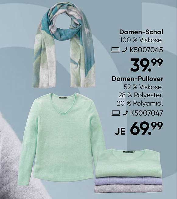 Damen-Schal  
Damen-Pullover