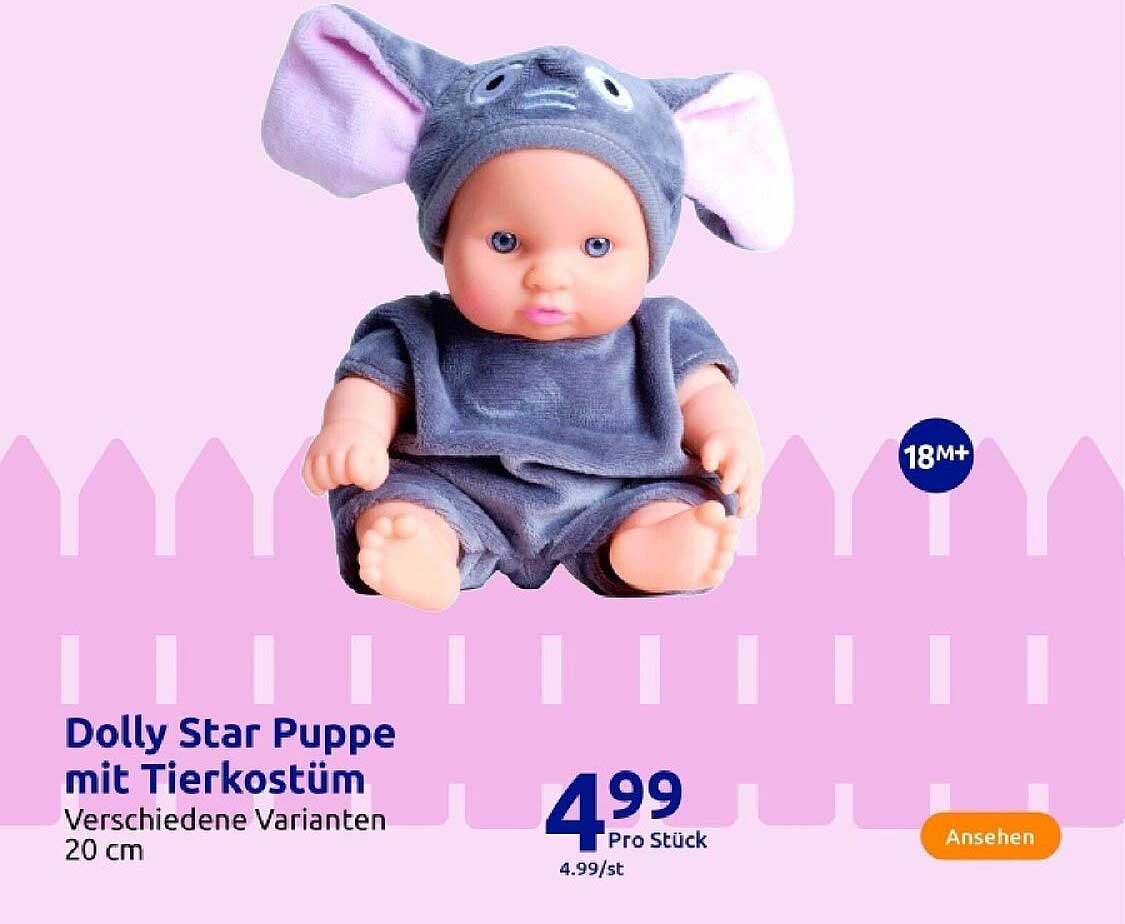 Dolly Star Puppe mit Tierkostüm