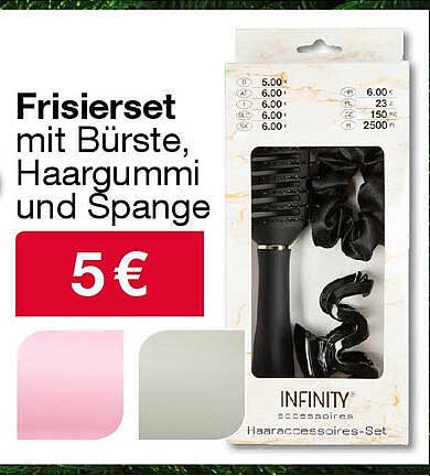 Frisieret mit Bürste, Haargummi und Spange