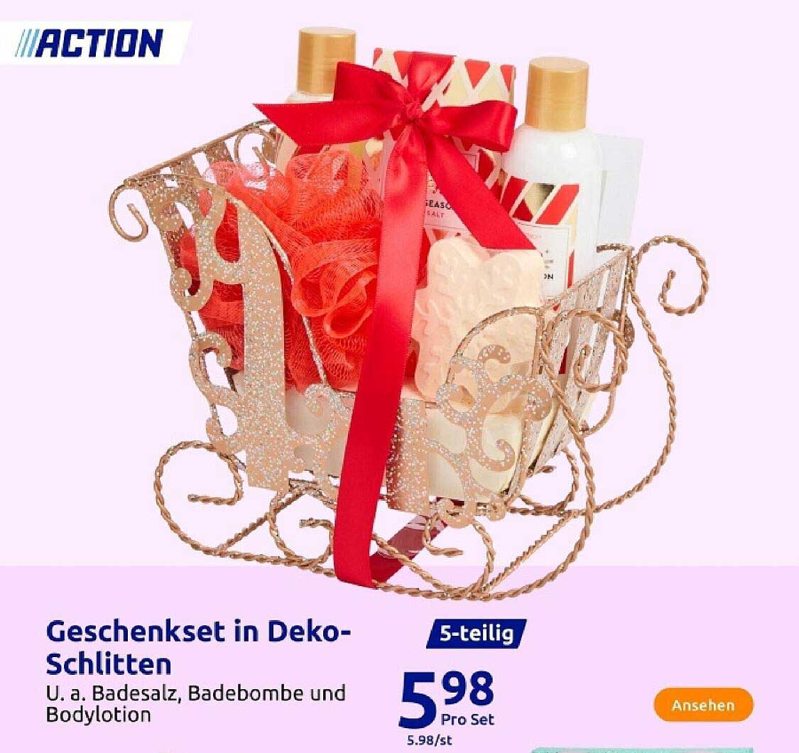 Geschenkset in Deko-Schlitten