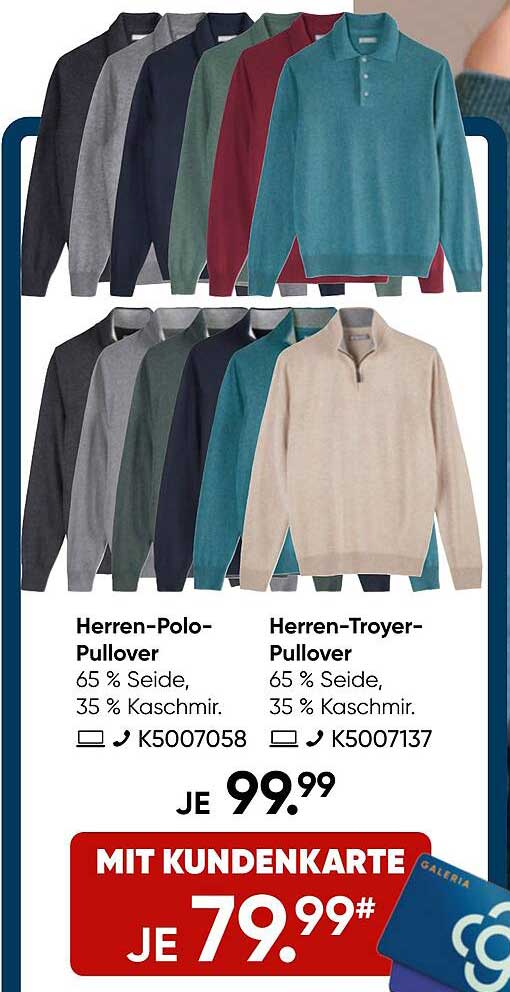 Herren-Polo-Pullover  
Herren-Troyer-Pullover