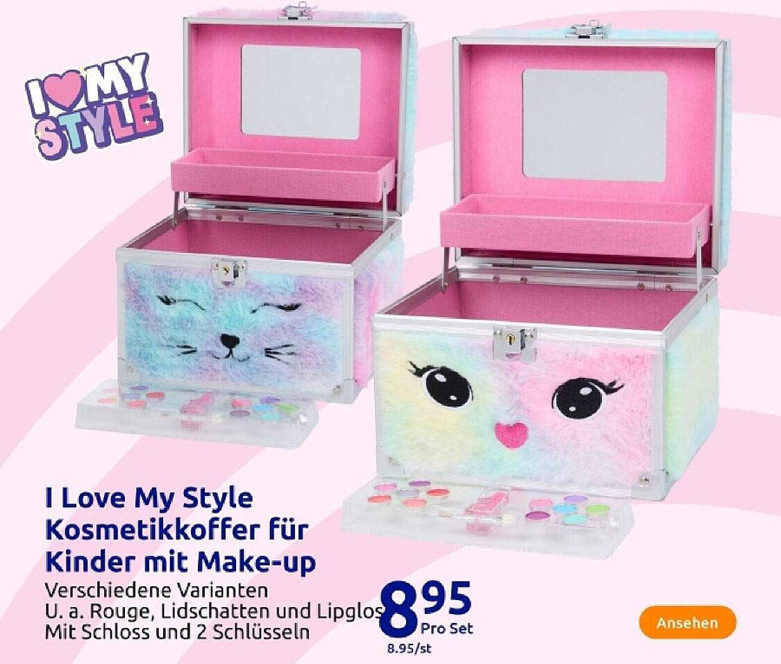 I Love My Style Kosmetikkoffer für Kinder mit Make-up