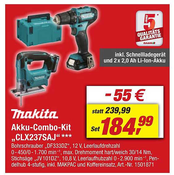 Makita Akku-Combo-Kit „CLX237SAJ“