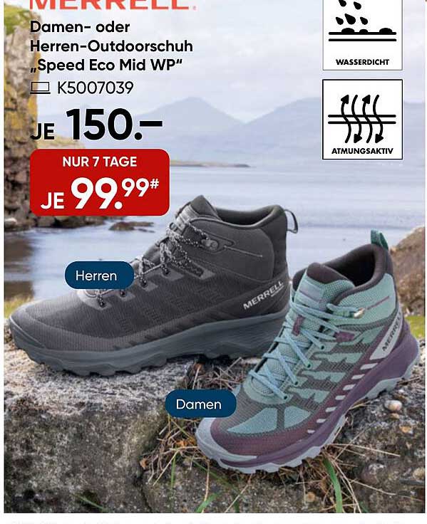 MERRELL Damen- oder Herren-Outdoorschuh „Speed Eco Mid WP“