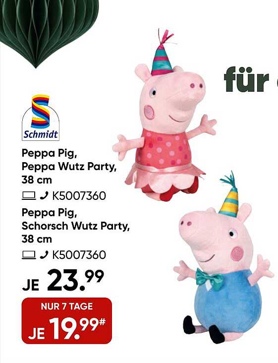 Peppa Pig, Peppa Wutz Party, 38 cm